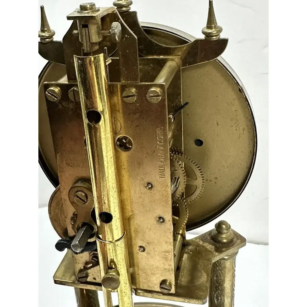Antique Clock Germany NO(0) Jewels unadjusted Torsion Dome For Parts or‎ Repair